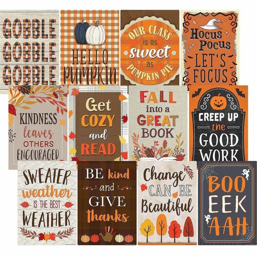 Teacher Created Resources Posters,f/Classroom,Fall,11"x15-3/4",12/PK