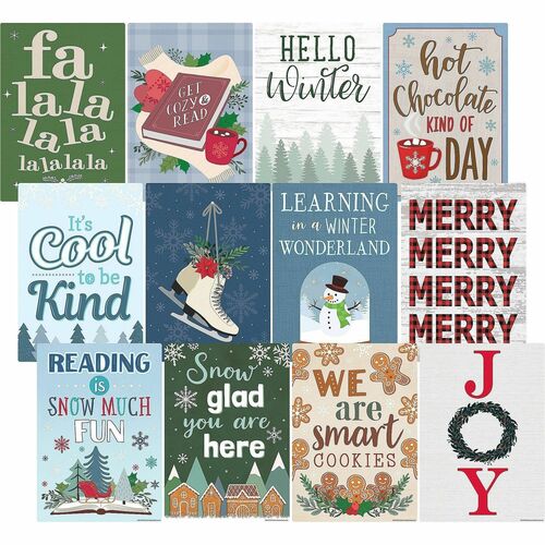 Teacher Created Resources Posters,f/Classroom,Winter,11"x15-3/4",12/PK