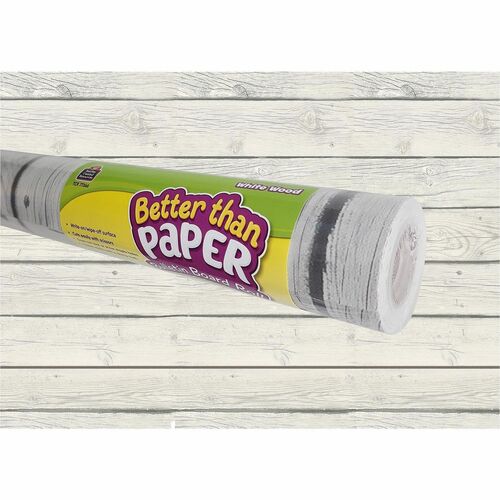 Teacher Created Resources Bulletin Board Roll,Fabric,4'x12',White Wood