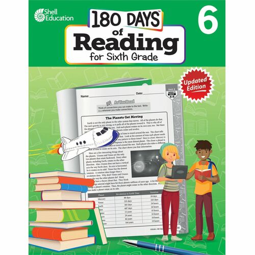 Shell Education Teacher Created Materials Workbook,180 Days,Reading,2nd Edition,6th Grade