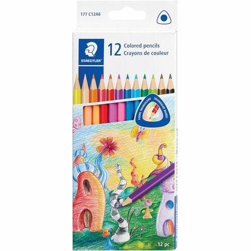 Staedtler Colored Pencils,No. 2/HB Lead, Break Resistant,12/PK,AST