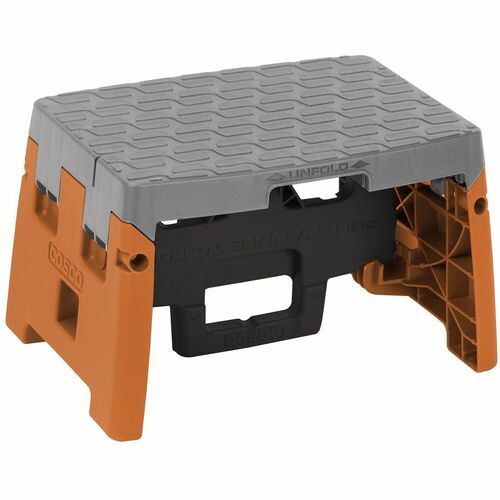 1 Step, Stool, Black, Orange, Gray, Foldable view 2