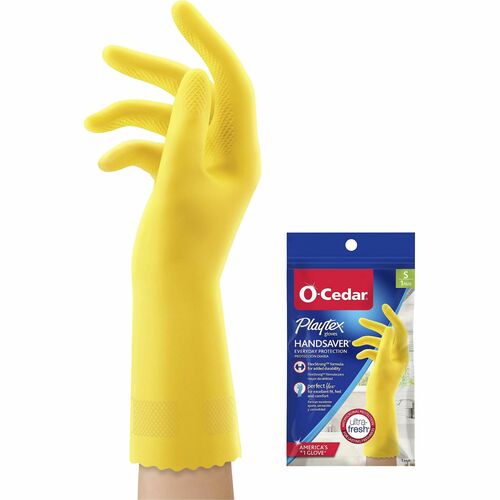 O-Cedar Gloves,Household Cleaning,Antimicrobial,Small,2/PR,Yellow