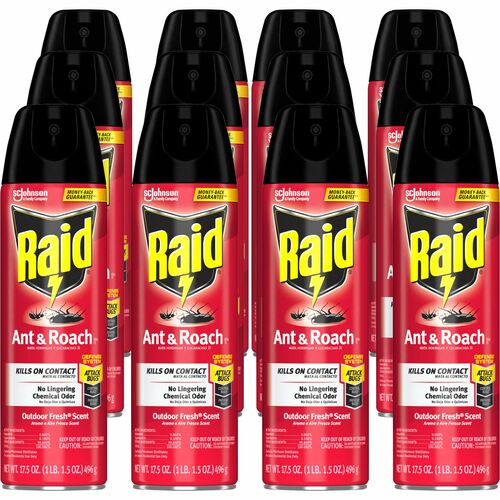 S.C. JOHNSON & SON, INC Ant/Roach Spray, Outdoor Fresh, 17.5 oz, 12/CT, Multi