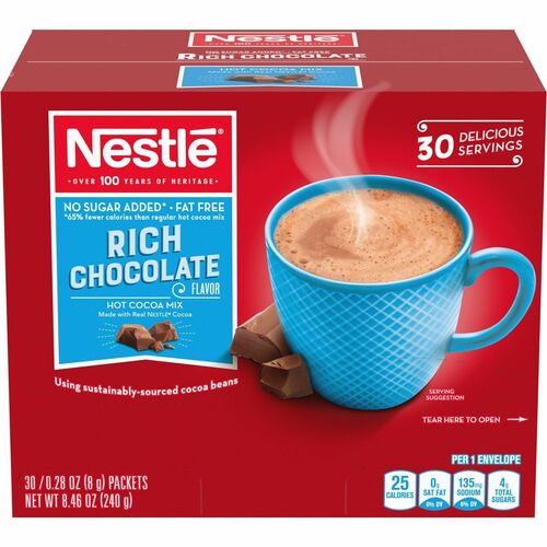Nestle USA Hot Cocoa Mix,Fat Free,Rich Choco,Packets,30/BX,BN