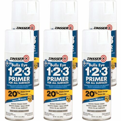 Rust-Oleum Primer,Water-Based,Indoor/Outdoor,Spray,13 oz,6/CT,WE