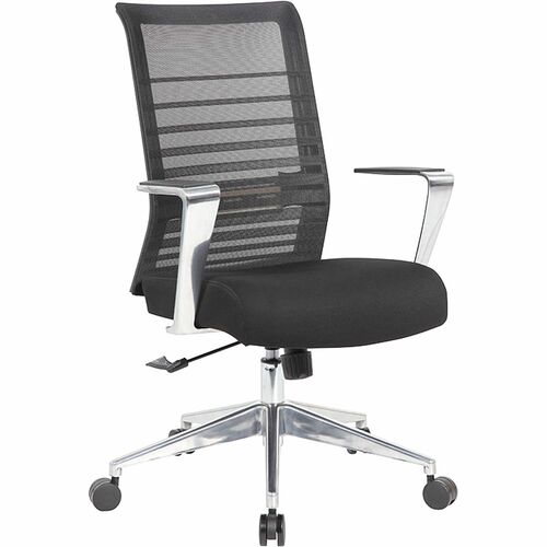 Lorell High-Back Chair,Mesh Back,Fabric Seat,27"x25.5"x40-43",Black