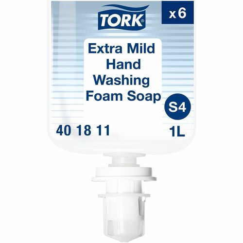 TORK Soap Refill,Foam,Mild,f/S4 Dispensing,1 Liter,6/CT,Clear