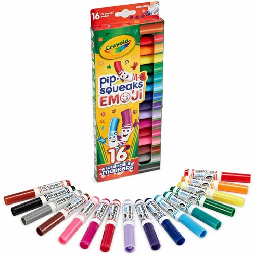Crayola Marker Stamps,Emojis,Mini,Washable,16/PK,AST