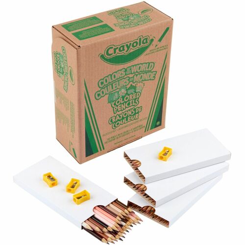 Crayola Pencils,Colors of the World,w/Sharpener,24 Shades,240/PK,AST
