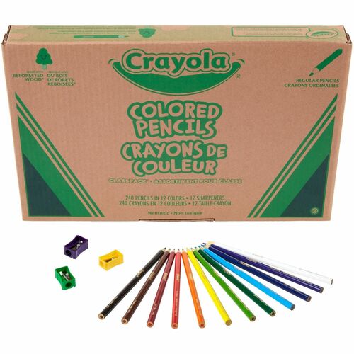 Crayola Classpack Colored Pencils, 240/PK, 12 Assorted Colors