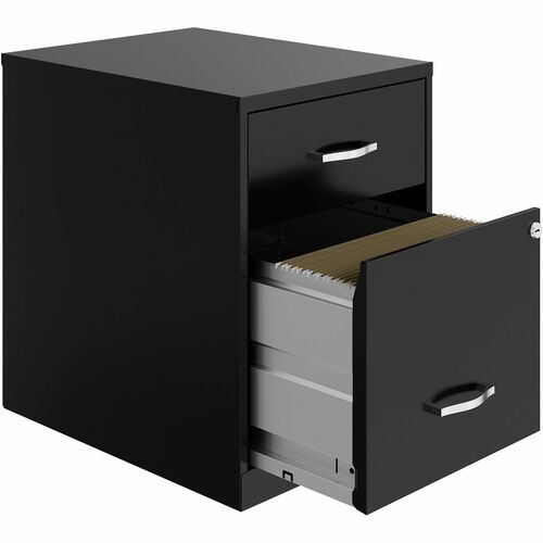Nusparc File Cabinet, B/F, 2-Drawer, Steel, 14-1/4"x18"x19", Black
