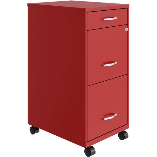 Nusparc File Organizer, 3-Drawer, B/F/F, 14-1/4"x18"x29-1/2", Red