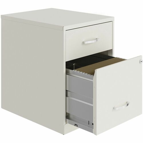 Nusparc File Cabinet, B/F, 2-Drawer, Steel, 14-1/4"x18"x19", White