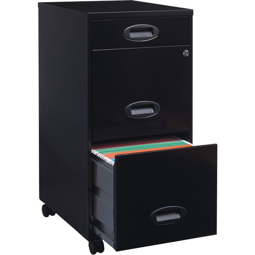 Nusparc File Organizer, 3-Drawer, 14-1/4"x18"x29-52/100", Black