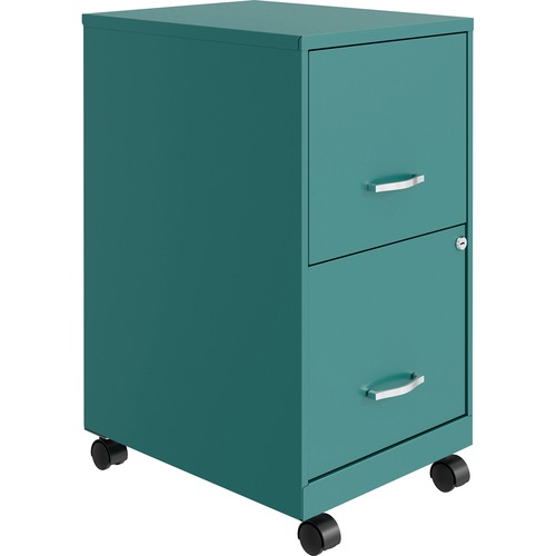 Nusparc File Cabinet,F/F,Mobile,Steel,14-1/4"x18"x26-1/2",Teal