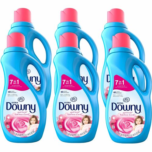 Procter & Gamble Commercial Fabric Softener, Downy, 60 Loads, 44oz, 6/CT, Blue