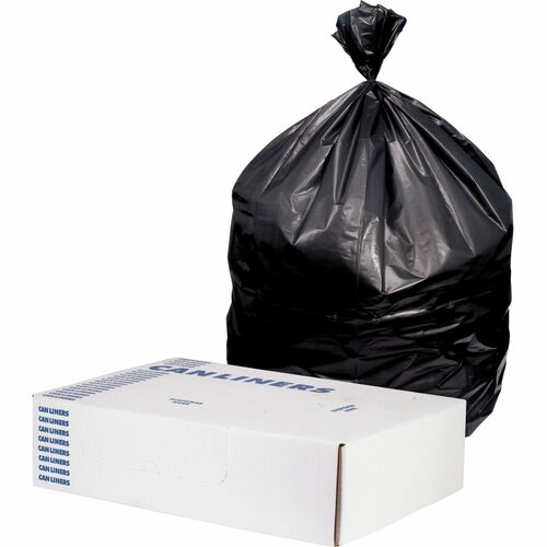 Heritage Bag Company Can Liners,Reprocessed,1.2mil,56Gal,43"x45",100/CT,BK