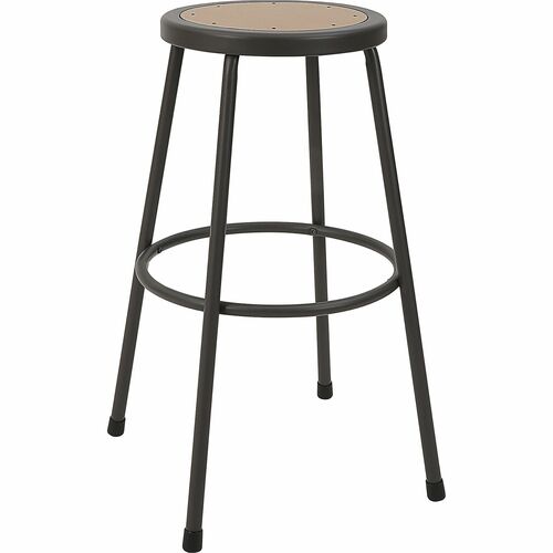 Lorell Stool,No Back,Metal,30"H Wood Seat,Light Gray