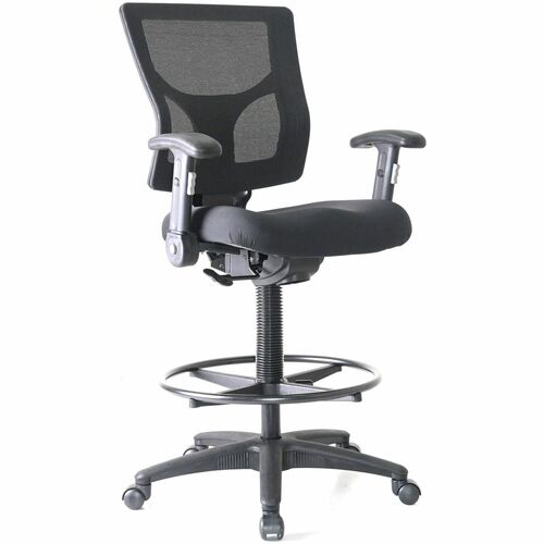 Lorell Stool,Mesh,Foldaway Arms,19-1/2"x19-5/16"x43-3/4"-53-1/2",BK