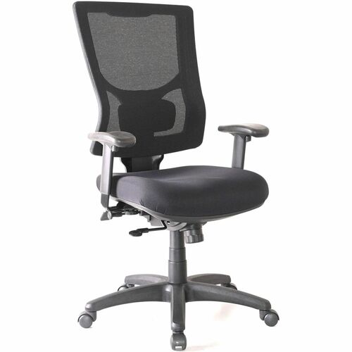 Lorell Hi-back Chair,Mesh Back,20-7/8"x20-1/2"x41-3/8"-44-7/8",BK