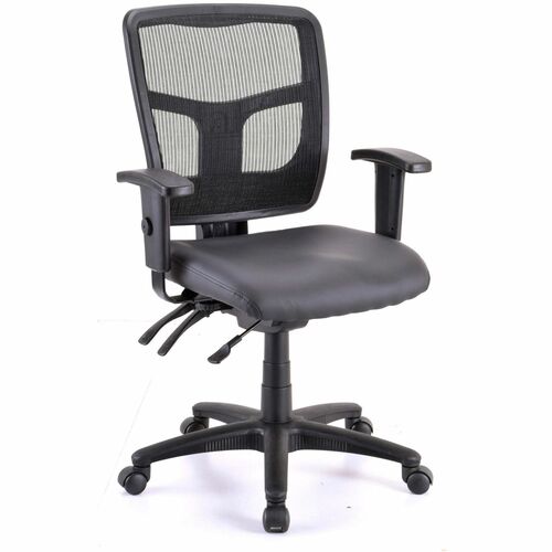 Lorell Mid-Back Chair,Antimicrobial,Mesh,19-3/4"x18-1/2"x40-1/2",BK