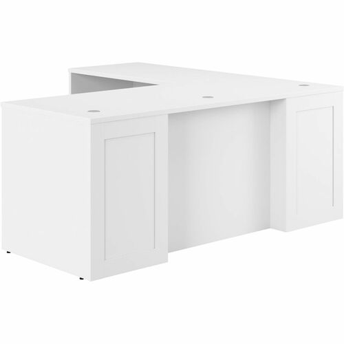 Bush Business Furniture Desk,L,712"x712"x23.35"x29.8",Pure White