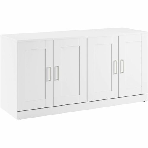 Bush Business Furniture Bookshelf,w/Doors/Shelves,58.98"x19.37"x29.82",Pure White