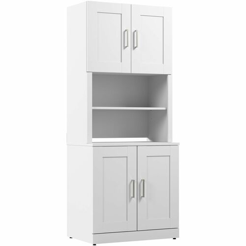 Bush Business Furniture Storage Cabinet,w/Doors/Hutch,29.65"x19.37"x72.12",Pure WE