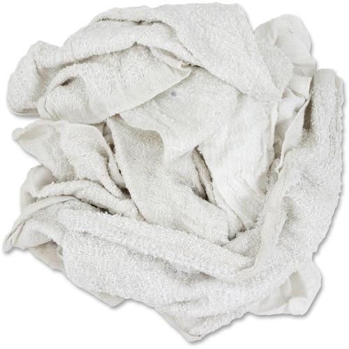 Hospeco Woven Terry Rags, 15"x17", 25lb, 1PK/CT, White