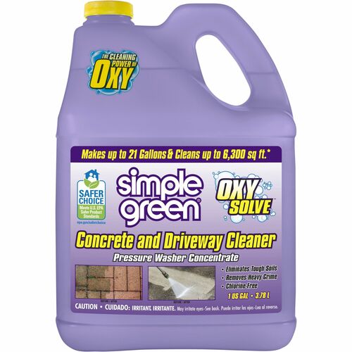 Simple Green Concrete/Driveway Cleaner, 1 Gal, 4/CT, Clear