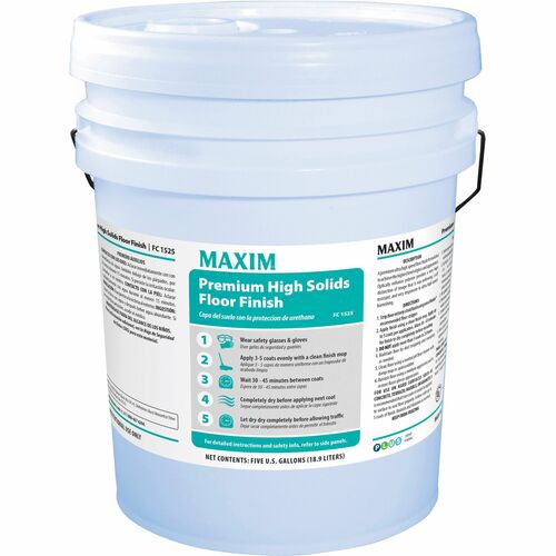 Midlab Inc Floor Finish,Premium,High Solids,RTU,5 Gallon,White