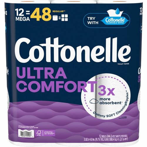 Kimberly-Clark Professional Toilet Paper,Ultra Comfort,2-Ply,Plant-Based,12/PK,WE