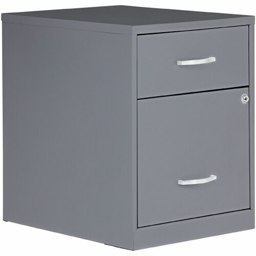 Nusparc File Cabinet, B/F, 2-Drawer, Steel, 14-1/4"x18"x19", Silver