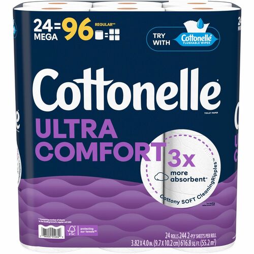 Kimberly-Clark Professional Toilet Paper,Ultra Comfort,2-Ply,Plant-Based,24/PK,WE