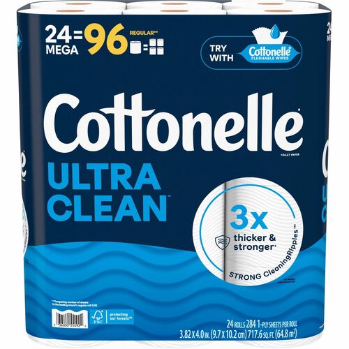 Kimberly-Clark Professional Toilet Paper,Ultra Clean,1-Ply,Plant-Based,24/PK,WE