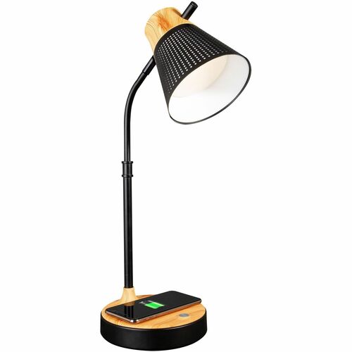 OttLite Technologies, Inc. Table Lamp,LED,Wireless Charging,CRI 97,Adjustable Shade,BK