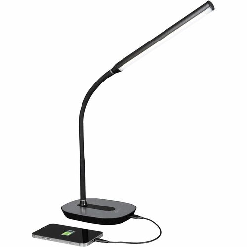 OttLite Technologies, Inc. Desk Lamp,Strive,LED,Charging Port,11" Shade,Flex Neck,BK