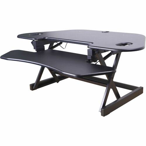 Rocelco Desk Riser,Corner,4 AC Outlets,Grommet,45-1/2"x23-1/4",BK