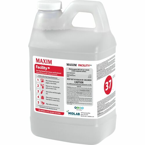 Midlab Inc Disinfectant/Cleaner,Concentrated,64 oz,4/CT,Clear