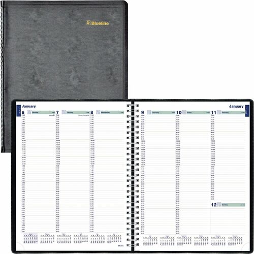 Rediform Planner,Weekly,12 Months,Jan-Dec,11"x9-1/16",BK