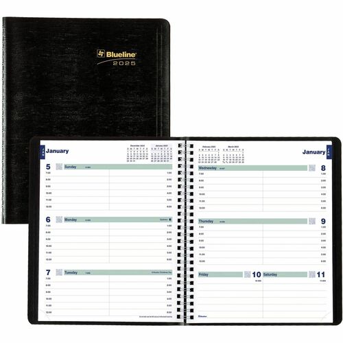 Rediform Planner,Weekly,12 Months,Jan-Dec,9-1/4"x7-1/4",BK