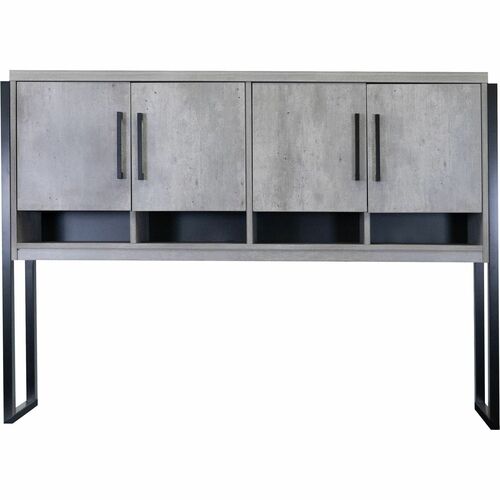 Martin Furniture Hutch,w/4Doors/2Shelves4Cubbies,66"x28"x31",Concrete