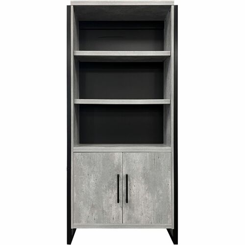 Martin Furniture Bookcase,LowerDoors,36"x12"x78",Concrete