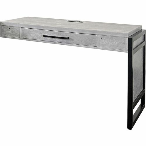 Martin Furniture Return,f/OpenL,w/1Drawer/Outlets,48"x21"x31",Concrete