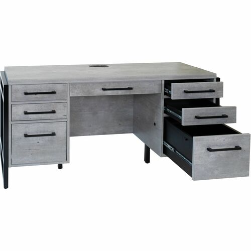 Martin Furniture Credenza,w/7Drawers/Outlets,66"x21"x31",Concrete
