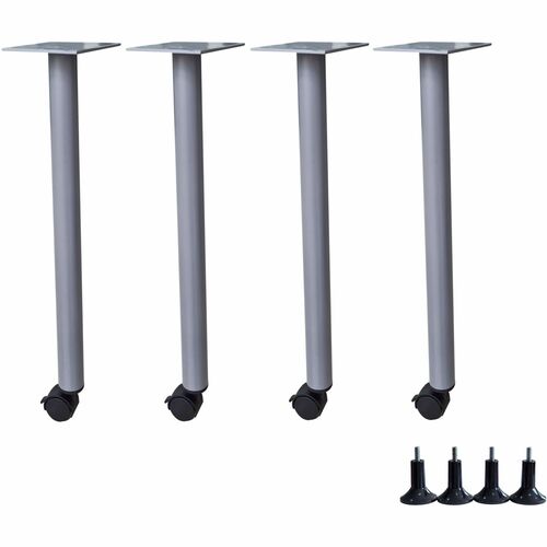 Lorell Base,Post-Leg,f/Invent Table,5.88"x5.88"x28.5",Silver