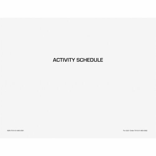 Unicor Customer Service Ctr Activity Schedule, Flip Style, Mthly, 8-1/2"x11", 10/PK, WE