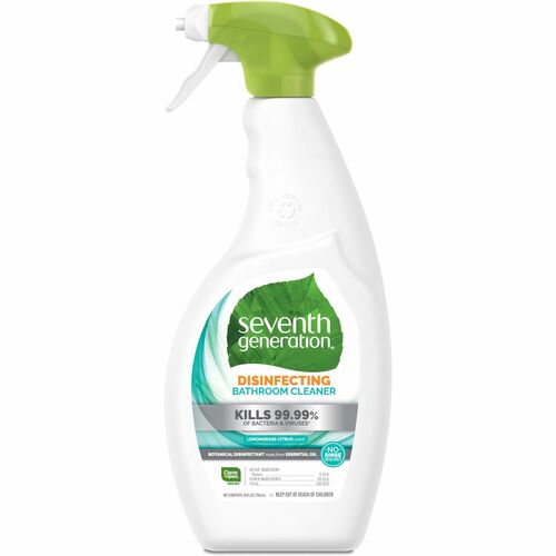 Seventh Generation Disinfecting Bathroom Cleaner,26oz,Trigger,8/CT,Lemongrass
