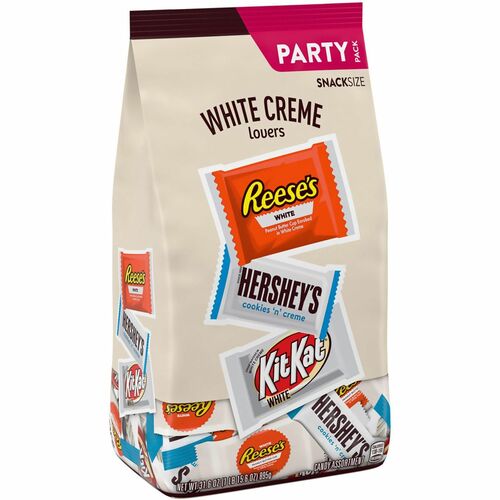 Hershey Co Candy,White Creme,Snack Size,Reese's/Kit Kat,31.6 oz Bag